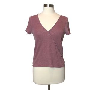 American Eagle Crossover Look Waffle Weave Top